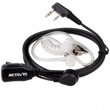 Casca Retevis cu tub acustic si microfon Noise Reduction, pentru statii portabile PMR, mufa tip Kenwood