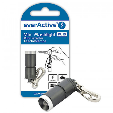 Mini Lanterna LED Breloc Chei, culoare gri, aluminiu, 12grame, COD FL15GREY