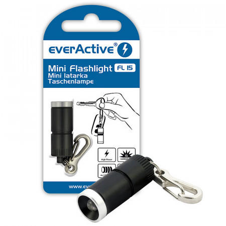 Mini Lanterna LED Breloc Chei, culoare negru, aluminiu, 12grame, COD FL15B