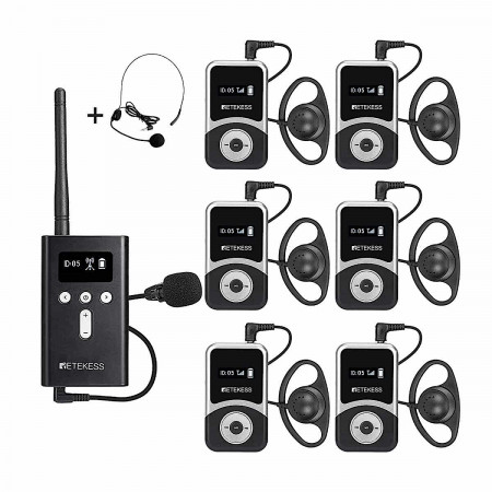 Retekess T130S T131S, Sistem Audio Ghid Turistic, Wireless Portabil 6 Receptoare
