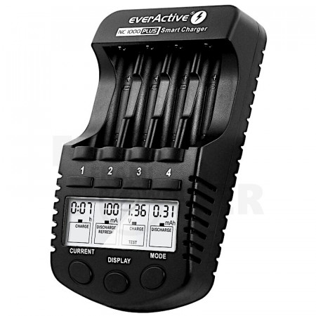 Incarcator Profesional cu Microprocesor EverActive NC-1000 Plus, Ni-MH, Ni-Cd