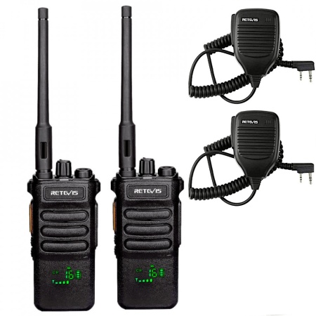 Set Statii Radio Portabile Retevis RT86 PRO-PMR, cu Microfon-Difuzor