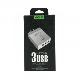 Incarcator Universal Telefon pentru retea, Golf 3 x USB, 3A fara cablu - Img 3