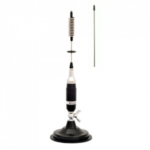 Antena CB Megawat MW-70 Silver cu baza magnetica puternica Storm 125PL