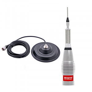 antena cb storm ml145 turbo silver cu baza magnetica megawat 145pl