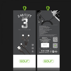 Cablu incarcare 3 in 1 Fast Charge, Micro USB/Tip C/Lightning la USB, Golf 2.4A - Img 4
