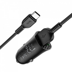 Incarcator-auto-Hoco-z39-2-USB-QC3.0-18W-Cablu-usb-c-black-foto(2)