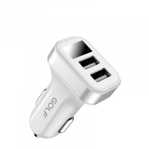 Incarcator telefon auto universal, Golf Quick Charge, LED Display, 2 x USB, 2.1A - Img 1
