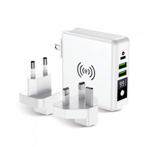 Incarcator Priza Forcell 15W, Multifunctional, QC3.0 Functie power bank 8000mAh si Incarcare Wireless foto 1