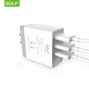 Incarcator Universal Telefon pentru retea, Golf 3 x USB, 3A fara cablu - Img 1