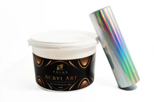 KIT GEL + FOLIE TRANSFER HOLOGRAFICA argintiu