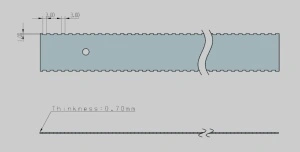 Lamela metalica 56 cm, dinti 1mm