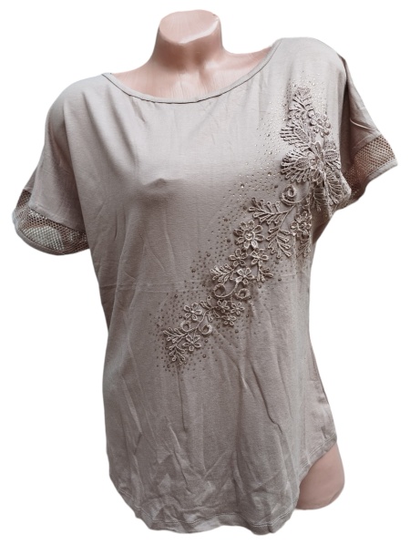 Bluza dama calitativa cu broderie pe maneci cod x2440