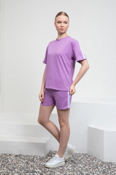 compleu calitativ de dama cu tricou si pantaloni scurti cod p370