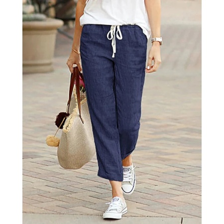 Pantaloni lungi eleganti din in pentru dama model nou cod x5538