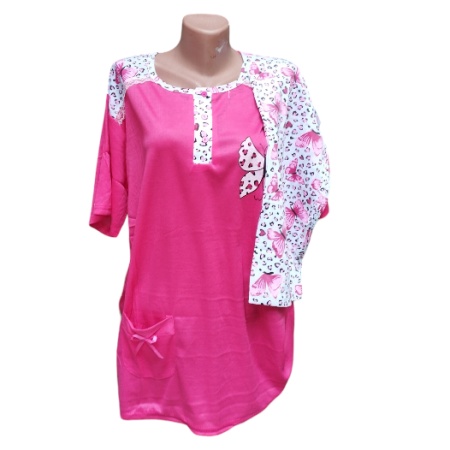 Pijama dama de vara cu maneca scurta si pantaloni 3 sfert cod x5302