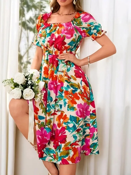 Rochie de vara cu diferite imprimeuri model nou cod x5632