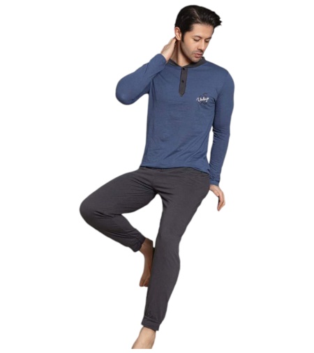 Pijama vatuita de barbati din bumbac calitativ cod x4406