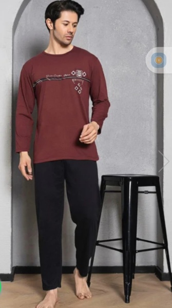 Pijama barbati groasa din bumbac calitativ model nou cod x3893