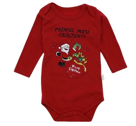 Body bebe cu imprimeu de Craciun cod x4069
