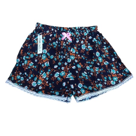 Pantaloni scurti inflorati din panza model nou cod x5329