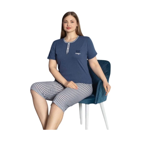 Pijama dama de vara cu maneca scurta si pantaloni 3 sfert cod x5306