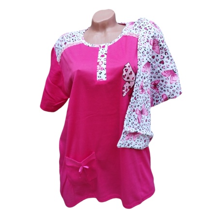 Pijama dama de vara cu maneca scurta si pantaloni 3 sfert cod x5307