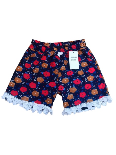 Pantaloni scurti inflorati din panza model nou cod x5323
