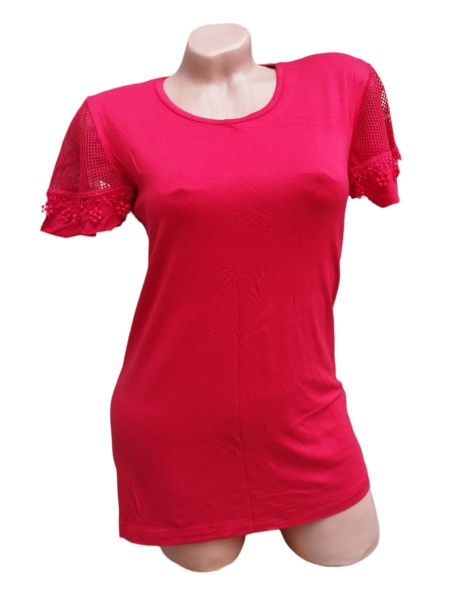 Bluza dama calitativa cu broderie pe maneci cod x2448