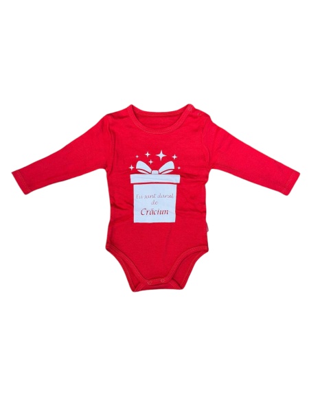 Body bebe cu imprimeu de Craciun cod x4073