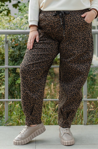 Pantaloni casual de dama model tigrat cod x6232
