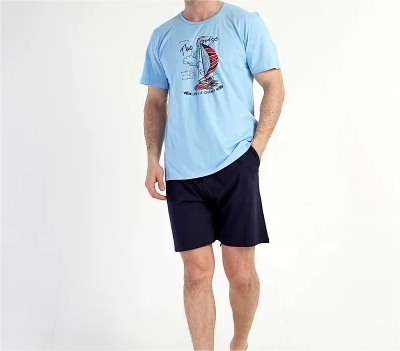 Pijama scurta de barbati din bumbac calitativ cod x1072