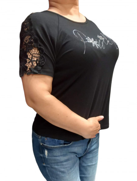 bluza eleganta de dama cu broderie pe maneca cod p350