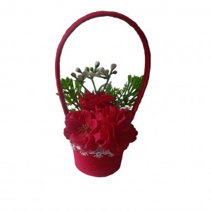 Aranjament floral superb lucrat manual cu flori de cires de sapun X142
