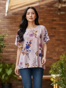 Bluza dama casual, lejera, cu maneca scurta, marimi pana la 6xl
