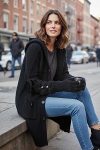 Cardigan tricotat, gros cu maneca lunga COD CARDIGAN-003