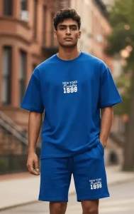 Compleu barbati de vara, tricou cu maneca scurta si pantaloni scurti