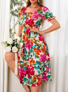 Rochie de vara cu diferite imprimeuri model nou cod x5632