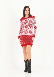 Rochie groasa cu motive de CRACIUN COD ROCHIE-016