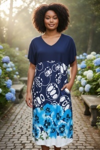 Rochie larga de dama pentru dame cu forme