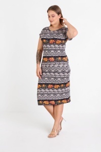 Rochie larga de dama pentru dame cu forme