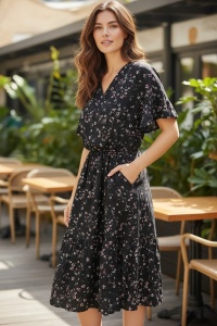 Rochie vaporoasa de vara cu imprimeu floral