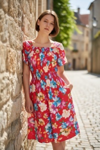 Rochie vaporoasa de vara cu imprimeu floral