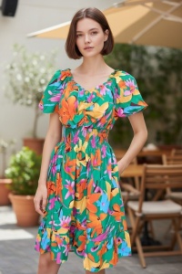 Rochie vaporoasa de vara cu imprimeu floral