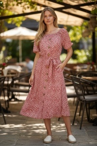 Rochie vaporoasa de vara cu imprimeu floral