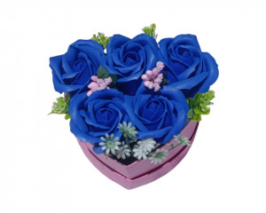 Aranjament floral superb cu 5 trandafiri de sapun X103