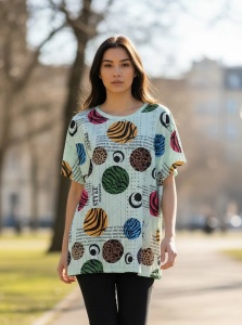 Bluza dama casual, lejera, cu maneca scurta, marimi pana la 6xl