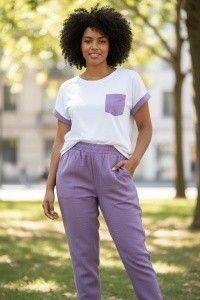 Compleu in cu pantaloni lungi si maneca scurta pentru dama COD COMPLEU-028
