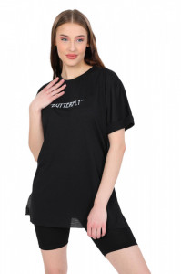 Compleuri dama din bumbac, tricou si pantaloni scurti cod a5075 - Img 2