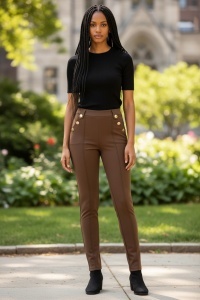 Pantaloni lungi cu nasturi de dama COD PANTALON-197